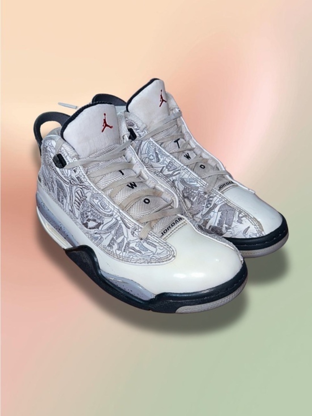 Air Jordan Dub Zero White Neutral Grey Laser 311047-105 Youth 5Y Sneakers